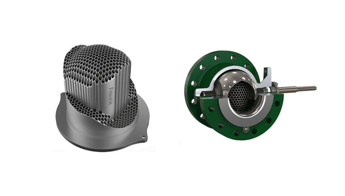 Emerson's Cavitrol Hex trim, which helps the cavitation in rotary valves, was specifically designed to be made with additive manufacturing